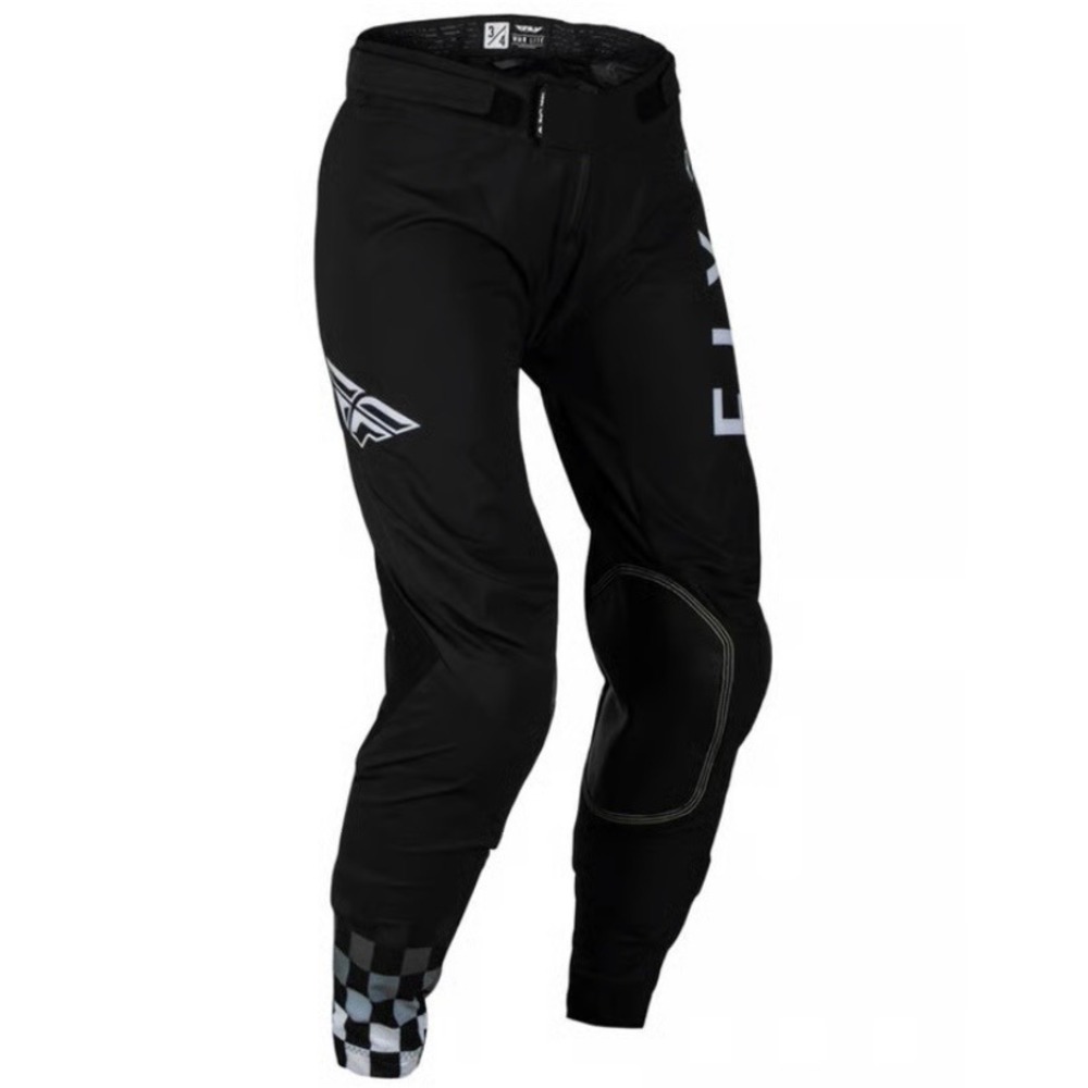 Fly Racing Women's Lite Pants Motocross Black White Checkered Women Size 3/4